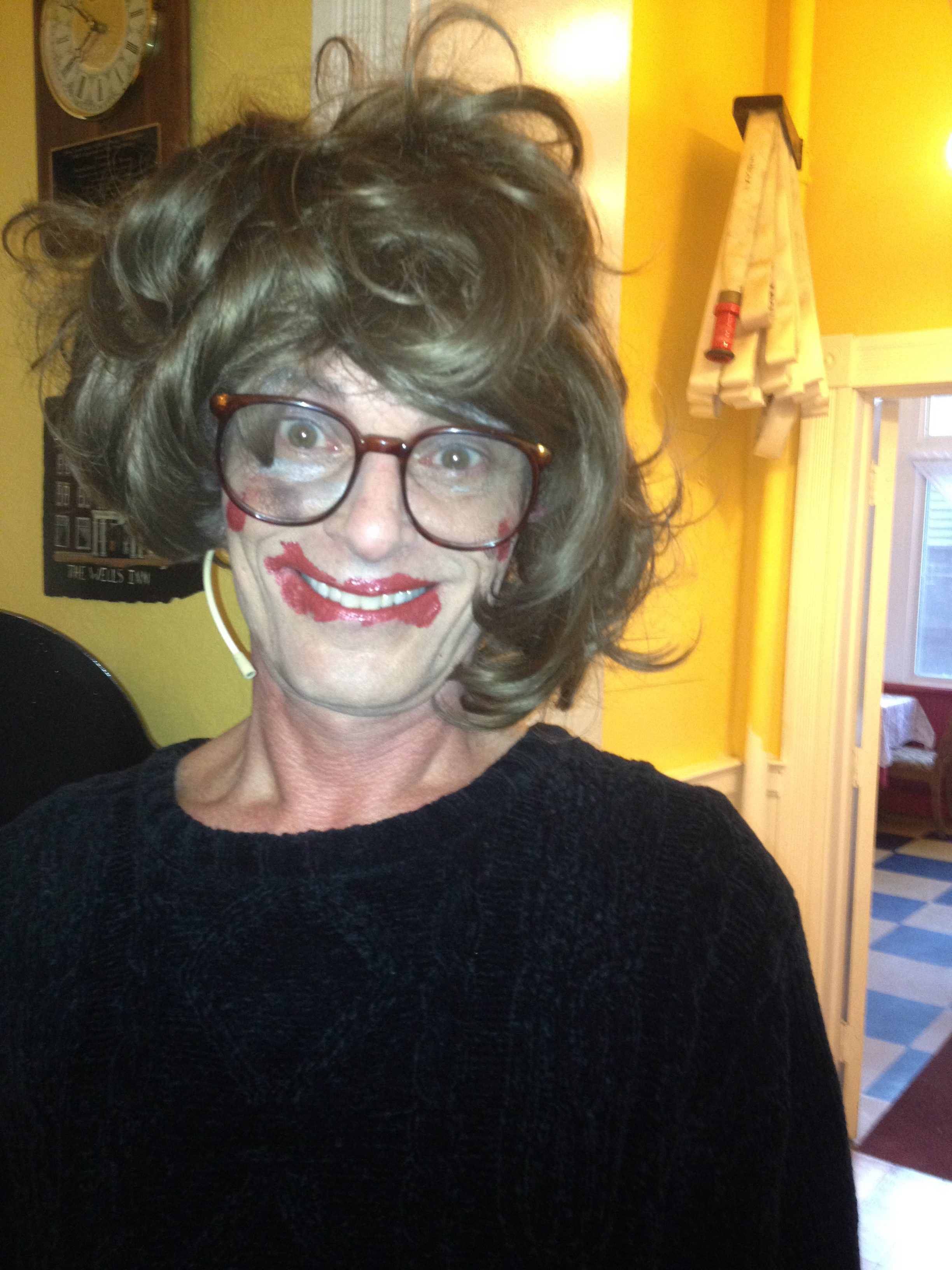 Butch Maxwell as Olive Boyle after Tank and Coach do her make-up